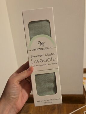 Amazing Baby Newborn Muslin Swaddle - Sage Green